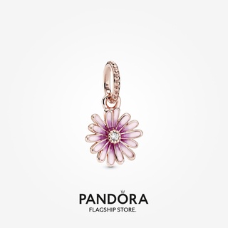 Pandora จี้ดอกเดซี่ สีชมพูกุหลาบ ของขวัญวันเกิด สําหรับสุภาพสตรี p825