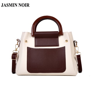 Jasmin Noir กระเป๋าถือ หนัง PU สีตัดกัน สําหรับผู้หญิง