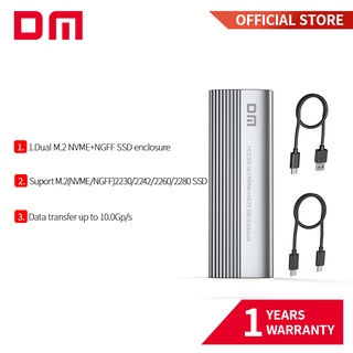 Dm M.2 NVME NGFF โปรโตคอลคู่ SSD เป็น USB 3.1 GEN 2 Type-C กล่องฮาร์ดดิสก์ HD1300