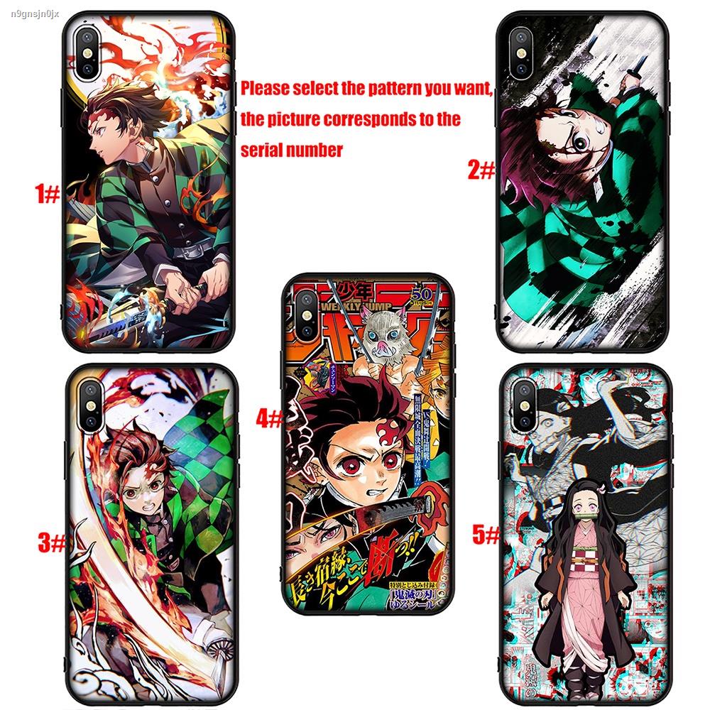 ✲❍iPhone 12 11 Pro XS Max XR X 12 Mini Soft Cover Demon Slayer Anime Phone Case