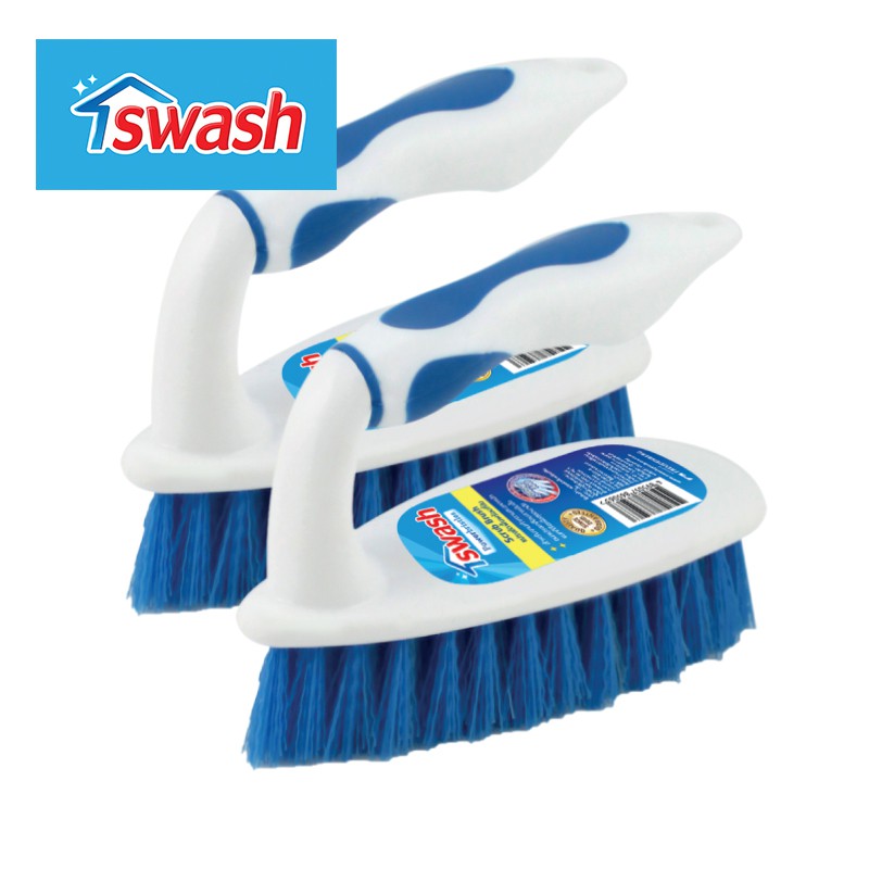 SWASH Scrub Brush Pack 2 สวอช แปรงขัดพื้นพร้อมที่จับ แพ็ค2