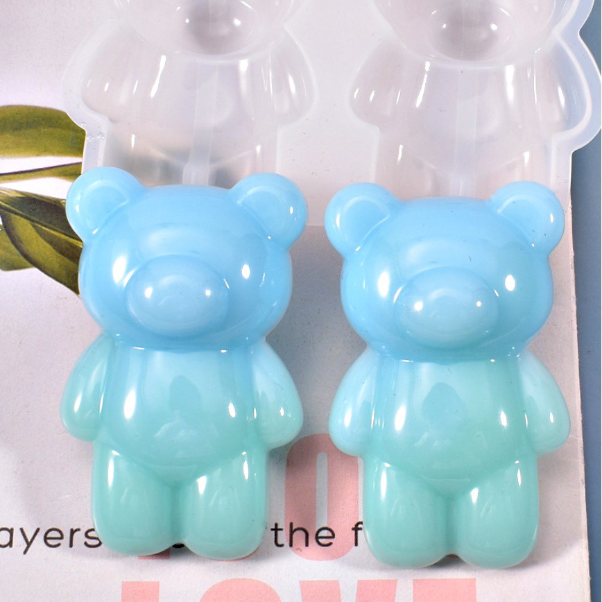 พร้อมส่ง!! แม่พิมพ์ซิลิโคน หมีมินิแบร์ bear 2 ช่อง หมี แม่พิมพ์หมี สำหรับงาน DIY (04DY091)