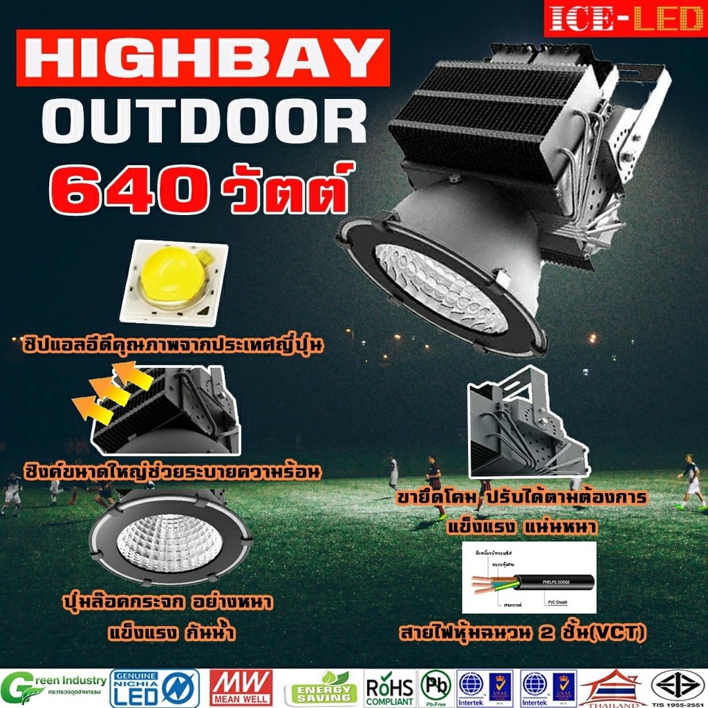 ไฟโกดัง คลังสินค้า HIGHBAY OUTDOOR 640W