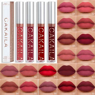 ลิปสติกลิปกลอส Velvet Matte ติดทนนานป้องกันน้ําสําหรับผู้หญิง