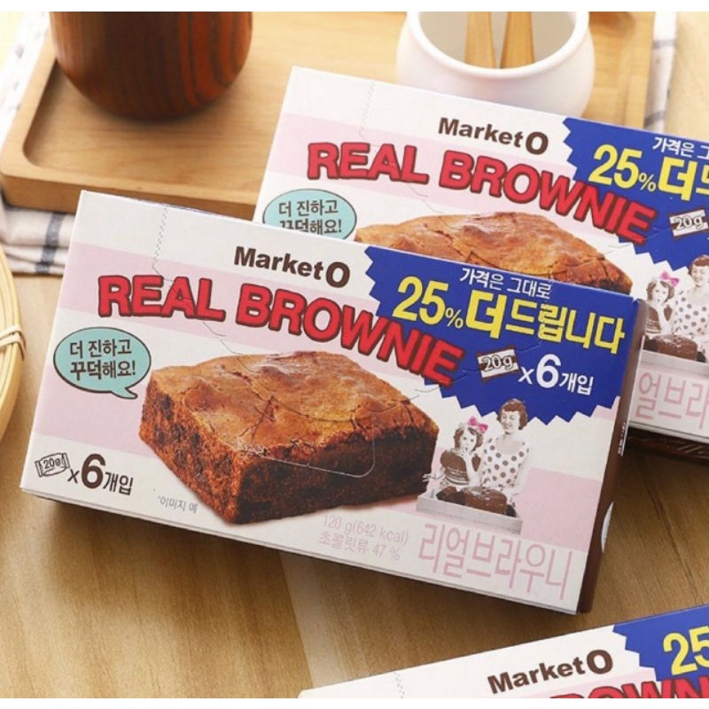 [พร้อมส่ง]Market O real brownie ของแท้จากเกาหลี บราวนี่ชื่อดังแสนอร่อย