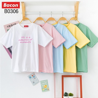 เสื้อยืด ลาย ตัวหนังสือ life is a collection of moments คอตตอน ฟรีไซส์ เสื้อเด็กโต มินิมอล