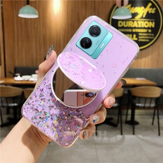 เคสโทรศัพท์มือถือใส แบบนิ่ม ลายกากเพชร มีกระจกแต่งหน้า สําหรับ REALME C55 NFC 10T 10 Pro 10PRO+ 5G 4G 2023 C55 NFC 10PRO 10T 5G