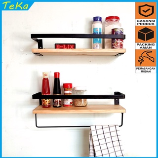 Rak dinding dapur wastafel industrial minimalis