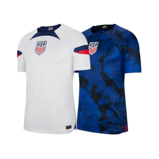 เสื้อกีฬาแขนสั้น ลายทีมชาติฟุตบอล USA 2022 23 ชุดเหย้า คุณภาพสูง สําหรับผู้ชาย และผู้ใหญ่