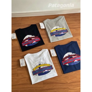 เสื้อยืดแขนสั้นลําลอง ทรงหลวม พิมพ์ลายภูเขาหิมะ Patagonia Bata แฟชั่นฤดูร้อน สําหรับผู้ชาย