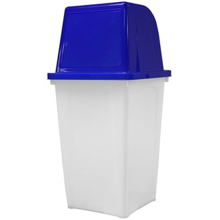 ถังขยะพลาสติกใสฝาน้ำเงิน 40 ลิตร ไดโน่ B1C40LT Clear Plastic Trash Can, Blue Lid 40L, Dino B1C40LT