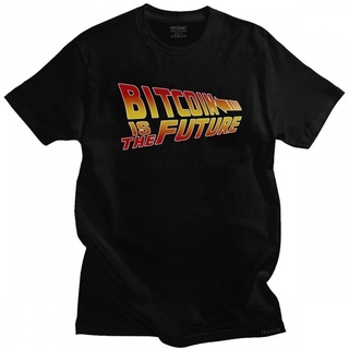 เสื้อยืดโอเวอร์ไซส์【Chic Tops】gildan เสื้อยืดแขนสั้น ผ้าฝ้าย 100% พิมพ์ลาย Bitcoin Is The Future BTC Crypto Currency Blo