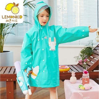 ((แบรนด์เกาหลี/ ไม่มีกลิ่นพลาสติก))เสื้อกันฝนเด็ก Lemonkid Raincoat(ไซส์ L)