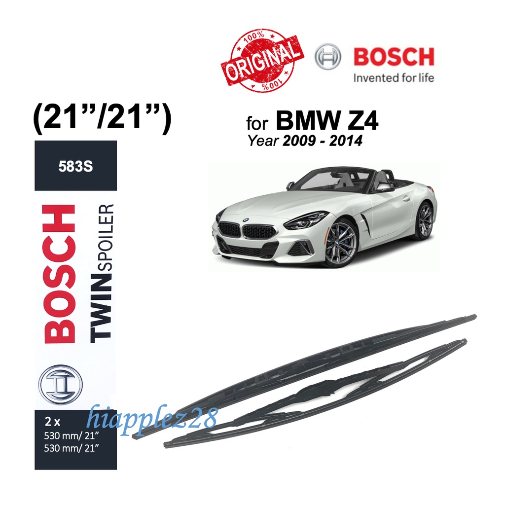 [1SET] 583S 21"+21" BOSCH Twinสปอยเลอร์ WIPER SET 3397001583 BMW Z4 Audi A4 RS4 S4 Skoda Superb Pass
