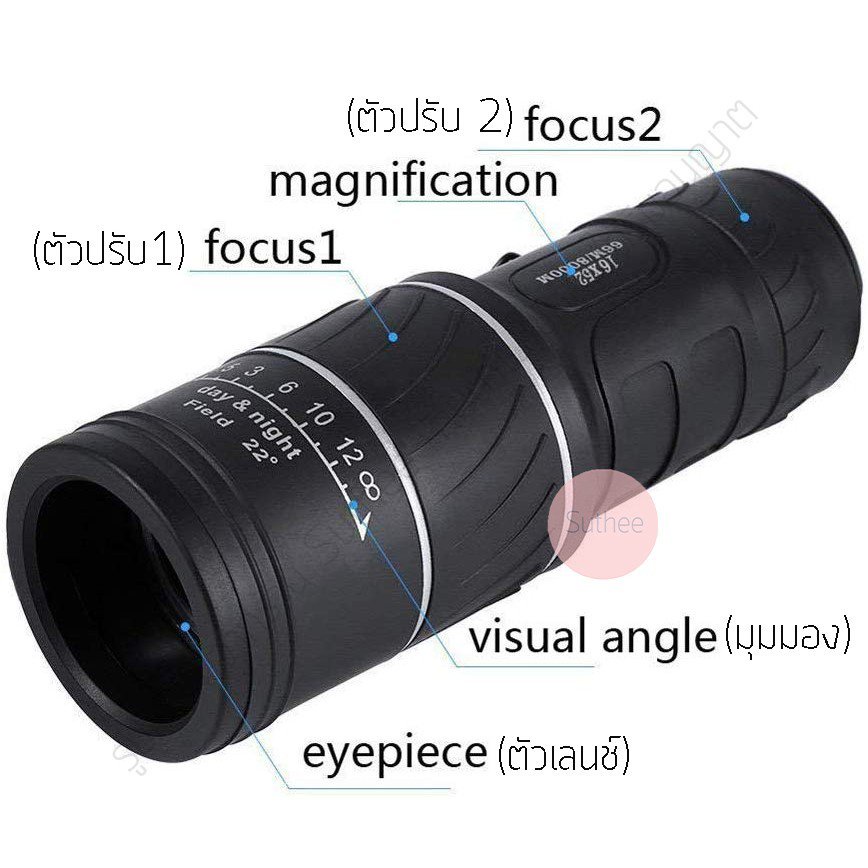 กล้องส่องทางไกล กล้องดูนก Monoculars Spotting Scope 16x52 กล้องส่องนก กล้องส่องทางไกลแบบตาเดียว bushnell สามารถต่อขาตั้ง