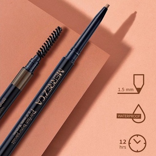 ดินสอเขียนคิ้ว เมอเรสก้า แท้ 100% Merrezca เส้นเล็ก กันน้ำ กันเหงื่อMerrezca Perfect brow Pencil  #Deep Brown