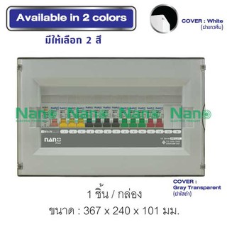 Consumer unit NANO PLUS (LS-Series)ฝา ขาว/ดำใส 14 ช่อง(RCBO/MCB 40A,50A,63A+ลูกย่อย12ลูก) (1ชิ้น)