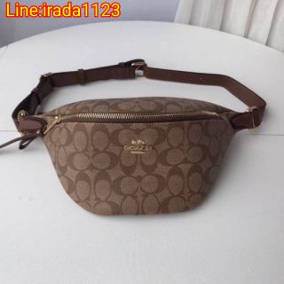 Coach Belt Bag in Signature Canvas ของแท้​ ราคาถูก