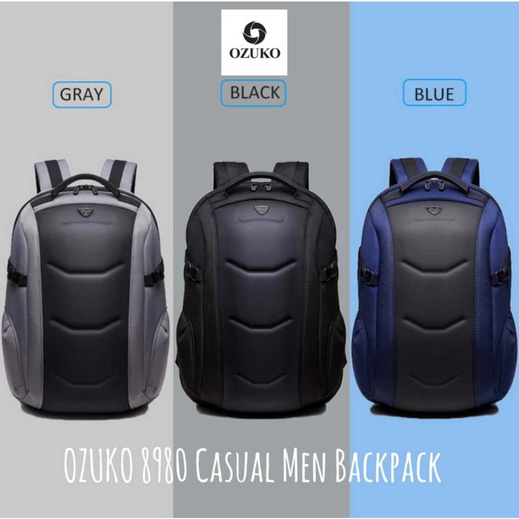 OZUKO 8980 Casual Men Backpack  ❤️โปร1แถม1 Code:B11D070565 แบรนด์แท้ 100% งาน Outlet