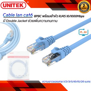 Unitek Cable Lan Cat6 8P8C พร้อมเข้าหัว RJ45 10/100/1000Mbps/ สาย lan Cat6 แท้ ล้าน% ประกัน2ปี