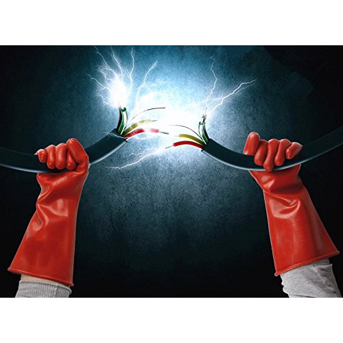 ถุงมือฉนวนไฟฟ้าแรงสูง 12KV ยางป้องกันไฟดูด OT28 กันน้ำ อุปกรณ์ความปลอดภัยสำหรับช่างไฟฟ้า