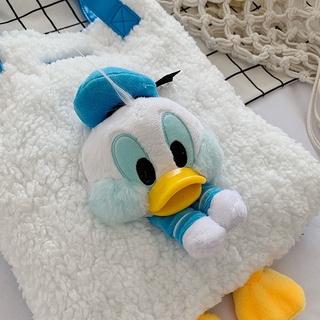 💥พร้อมส่ง👑Cartoon Donald Duck กระเป๋าสะพายไหล่ตุ๊กตาสามมิติน่ารักน่ารักนุ่มน่ารักกระเป๋าหิ้วรูปหัวใจแฟชั่นกระเป๋าใต้วง