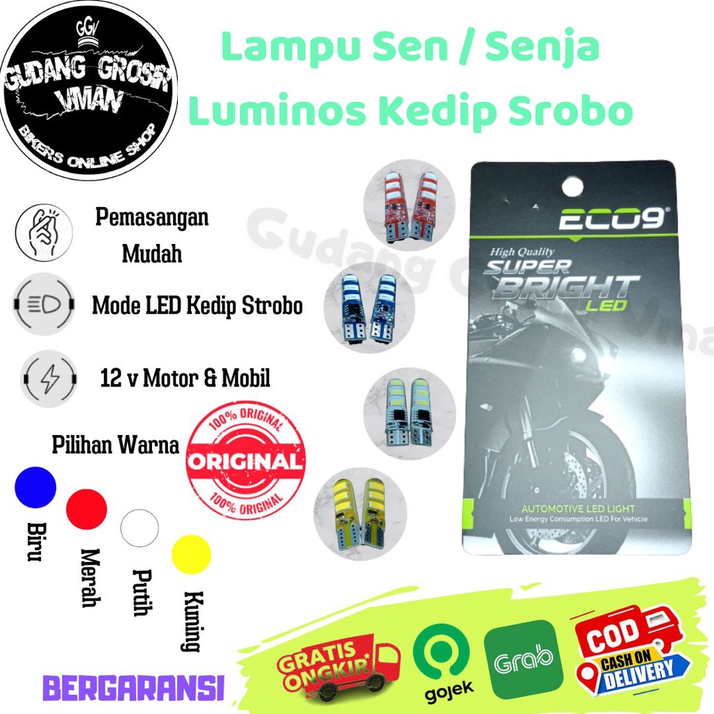 Luminos Night Light กระพริบ LED T10 Jelly รุ่น 9Power Original Luminos ECO9