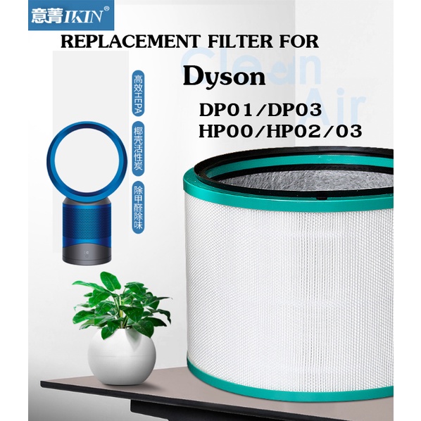 ไส้กรองแอคทีฟคาร์บอน IKIN ใช้กับเครื่องฟอกอากาศ DYSON Pure Cool DP01 / DP03 และ  HP00 / HP02 / HP03