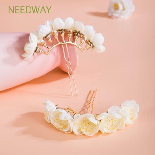 Needway กิโมโนติดผม กิโมโน ดอกไม้ สไตล์โบราณ ฮั่นฝู ย้อนยุค เครื่องประดับผมเจ้าสาว สําหรับผู้หญิง