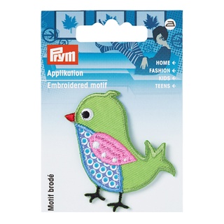 Prym Applique Exclusive bird, green/rose / ตัวรีด แบรนด์ Prym จากประเทศเยอรมนี (G924212)