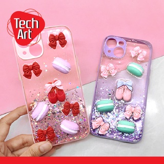 Samsung A12 / A13 / A20/A30 / A22(5G) / A50 เคสมือถือ TPU ขอบสี กันกล้อง กากเพชรกริตเตอร์ ไล่สี ติดอะไหล่ รูปโบว์มาการอง