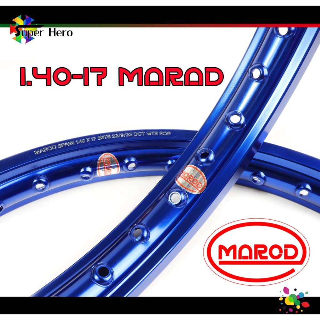 ล้อAKRONT MAROD ล้อน้ำเงิน 1.40 ขอบ17 โลขอบ17 ล้อแข็ง ล้อมอเตอร์ไซค์ ของแต่งเวฟ ของแต่งw110iของแต่งโซนิค 1คู่