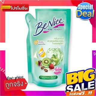 บีไนซ์ ครีมอาบน้ำ สูตรกระชับผิว สีเขียว ชนิดถุงเติม 400 มล.BeNice Liquid Soap Green 400 ml