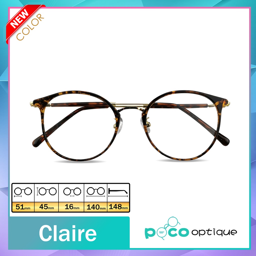 POCO Claire แว่นตาแฟชั่นเกาหลีสไตล์ Unisex