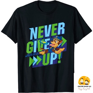 เสื้อยืดลำลองเสื้อยืดแฟชั่น ลาย Paw Patrol Never Give Up สําหรับเด็กผู้ชาย และเด็กผู้หญิง อายุ 1-12 ปี❤️S to4XL