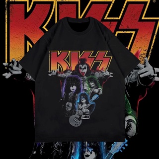 [S-5XL] 【Classic Fashion】gildan เสื้อยืด ผ้าฝ้าย 100% พิมพ์ลาย Band Kiss สไตล์วินเทจ