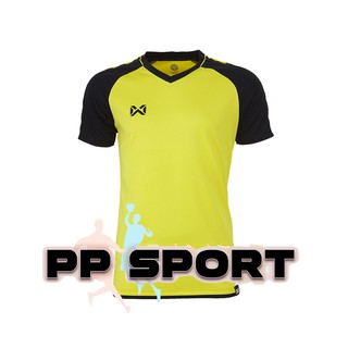 เสื้อฟุตบอลคอวีแขนสั้นสีขาวเหลืองดำ football warrix AMANDO WA 1556 size S-7L