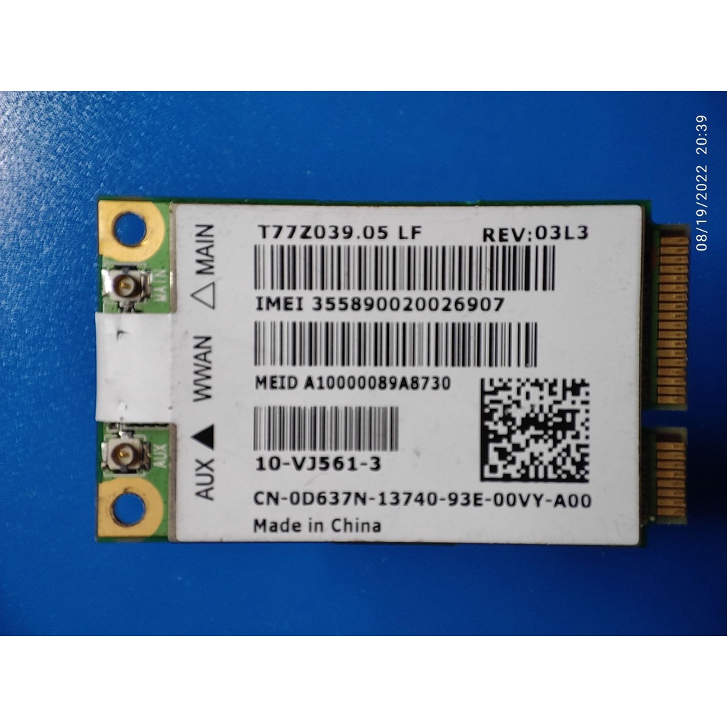 DELL WWAN GOBI D637N GV33N Wireless WAN Mobile Card