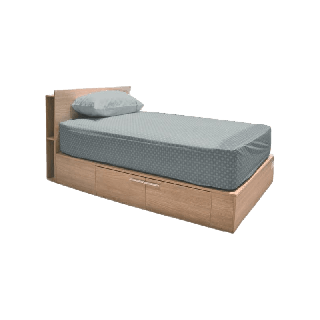 RINA HEY เตียง เตียงนอนขนาด 3.5 ฟุต รุ่น KAIZER/105 – สี น้ำตาลอ่อน