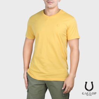 GALLOP : เสื้อยืดคอวีแขนสั้น  BASIC -T-SHIRT (V-necked) รุ่น GN9007 สีเหลือง