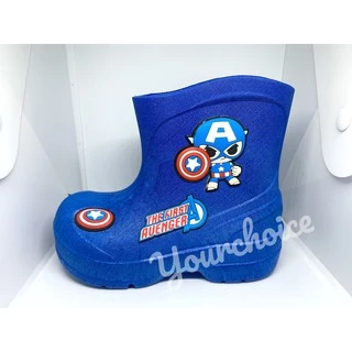 รองเท้าบูทเด็ก Marvel Spiderman Captain America รองเท้าบู๊ทเด็ก กันน้ำ กันฝน BM01