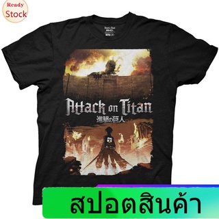 gothic Attack on Titanเสื้อยืดแขนสั้น Ripple Junction Attack On Titan Key Art Adult Unisex T-Shirt Attack on Titan Short