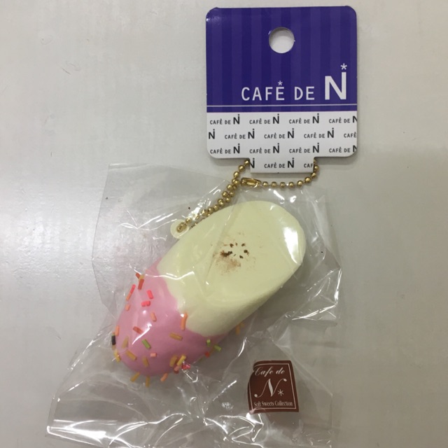 Squishy : กล้วยดิ๊ปชมพู Cafe de N ใหม่มือ1 แท้