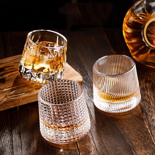 แก้ววิสกี้ glass Whisky Wine หมุน360 องสา ไม่ล้ม rotating glass whiskey glasses cup160ML  -สินค้ามีพร้อมส่ง-