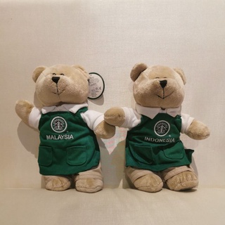 หมีผ้ากันเปื้อนบาริสต้าสตาร์บัคส์ โลโก้เก่า 2 ประเทศ มาเลเซีย อินโดนีเซีย Starbucks Bearista bear IndonesiaMalaysia