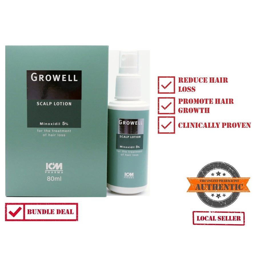 Growell Scalp Lotion - Minoxidil 5% (Promotes hair growth)