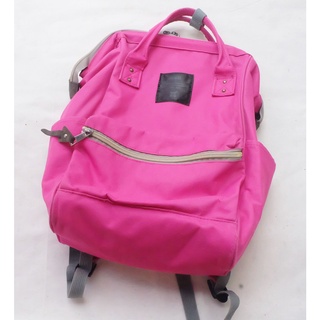 Anello Backpack กว้าง 14 นิ้ว ยาว 15 นิ้ว สีชมพูเข้ม มือสอง ของแท้