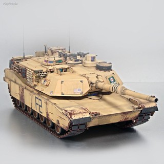 ✥✘△&gt; เป่าแตรประกอบทหารรุ่น M1A2 จำลอง 1/35 สงครามโลกครั้งที่สอง M1A1 รถถังหลักสำหรับผู้ใหญ่ของเล่นที่ยาก