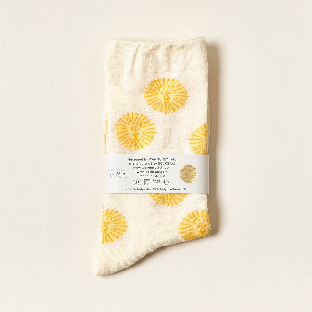 [WARMGREY TAIL] LION - YELLOW SOCKS 230 - 280mm (free size)