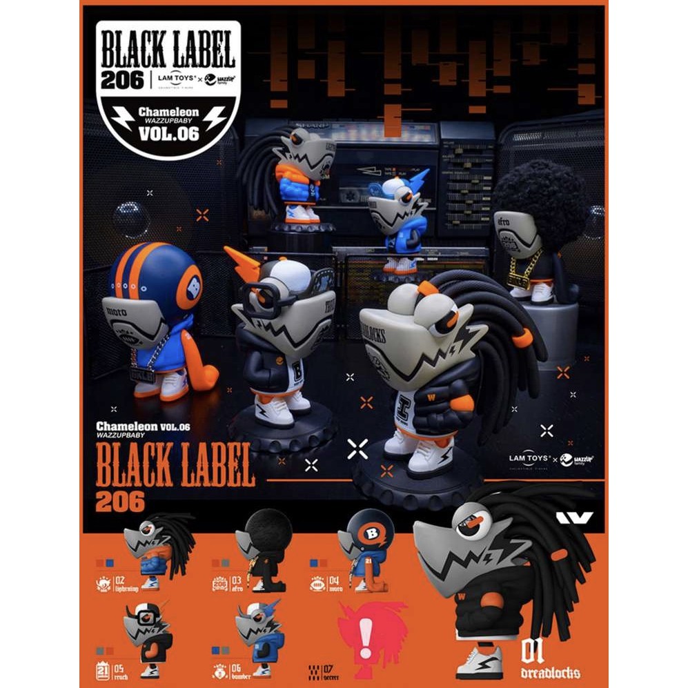 SALE 🔥 LAMTOYS Wazzup Baby Chameleon Vol.6 ลิขสิทธิ์แท้ 🖤 กิ้งก่า Black Label Lam Toys Art Toy Blind